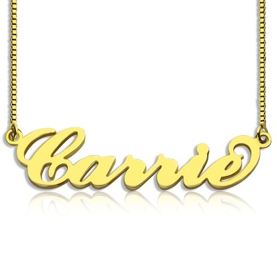 Gold Sex and The City Carrie Name Necklace Box Chain - The Handmade ™