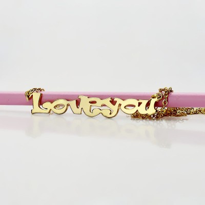 Gold I Love You Name Necklace - The Handmade ™