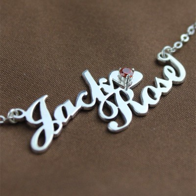 Nameplate Necklace Double Name Silver - The Handmade ™