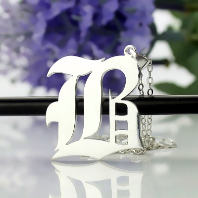 Custom Initial Letter Charm Old English Silver - The Handmade ™