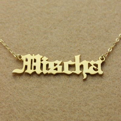 Old English Name Necklace Gold - The Handmade ™