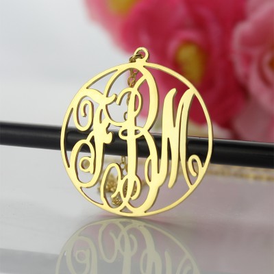 Gold Circle Initial Monogram Necklace - The Handmade ™