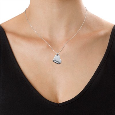 Couples Dog Tag Necklace With Cut Out Heart - The Handmade ™