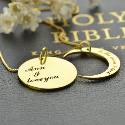 I Love You to The Moon and Back Love Necklace Gold - The Handmade ™