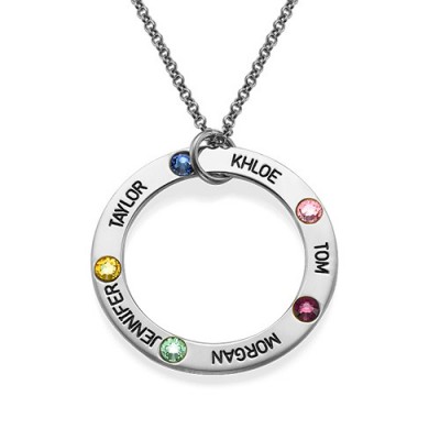 Engraved Birthstone Necklace for Mum - The Handmade ™