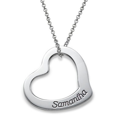 Engraved Floating Heart Necklace - The Handmade ™