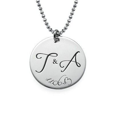Engraved Initial Necklace with Special Date - The Handmade ™