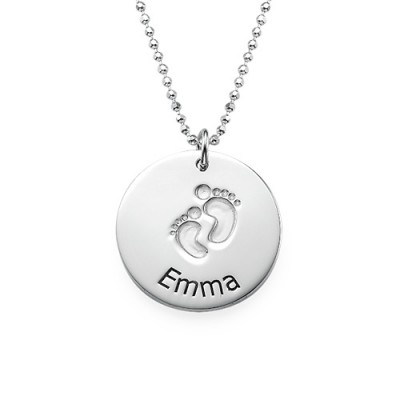 Engraved Silver Baby Steps Necklace - The Handmade ™