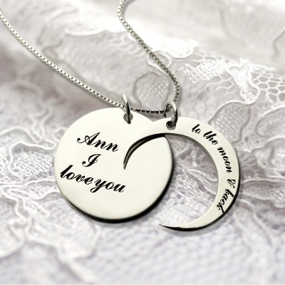 I Love You to the Moon and Back Love Necklace Silver - The Handmade ™