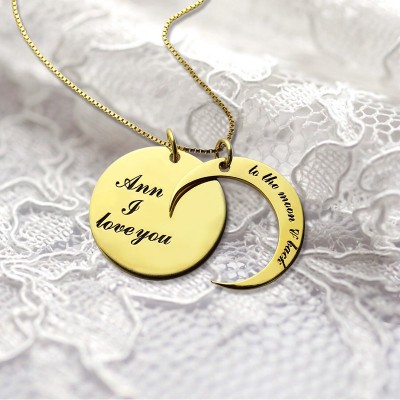 I Love You to The Moon and Back Love Necklace Gold - The Handmade ™