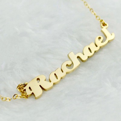 Gold Silver Puff Font Name Necklace - The Handmade ™