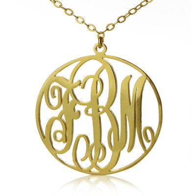 Gold Circle Initial Monogram Necklace - The Handmade ™