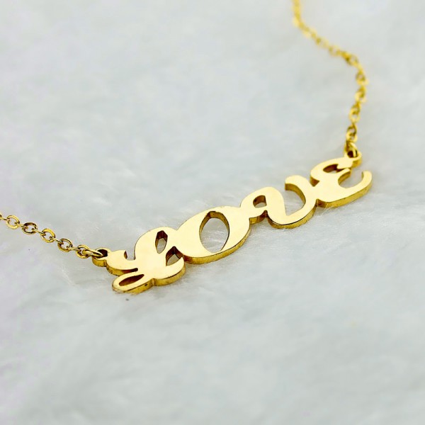 Gold Capital Name Necklace Handmade - The Handmade ™
