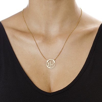 Gold Cut Out Initial Necklace - The Handmade ™