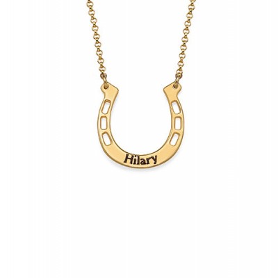 Gold Engraved Horseshoe Necklace - The Handmade ™