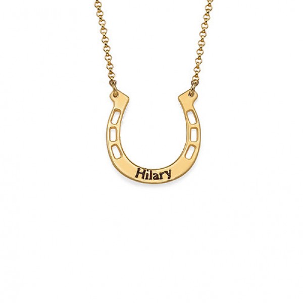 Gold Engraved Horseshoe Necklace - The Handmade ™