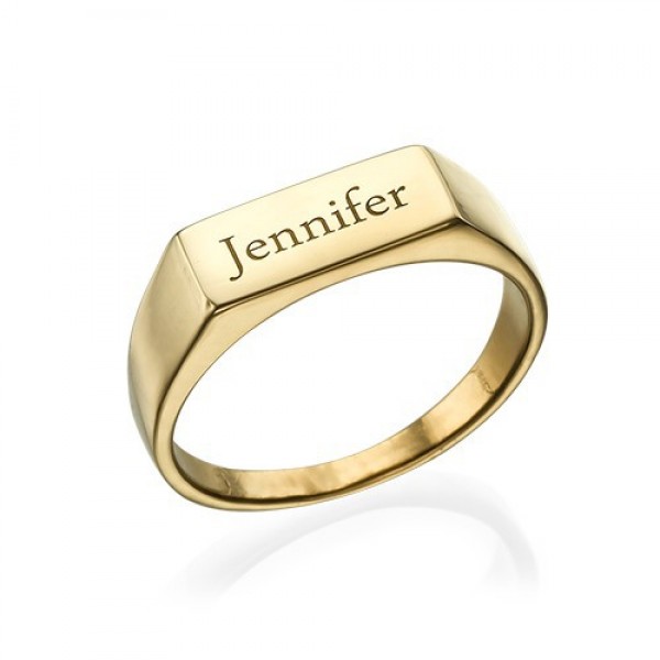 Gold Engraved Signet Ring - The Handmade ™