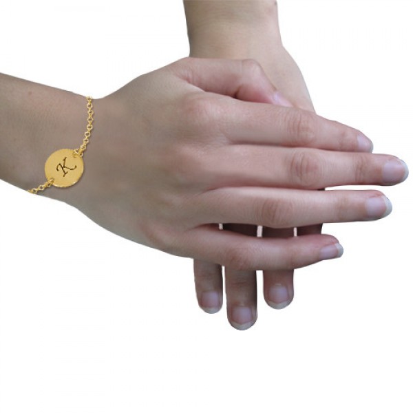 Engraved Gold Disc Bracelet - The Handmade ™