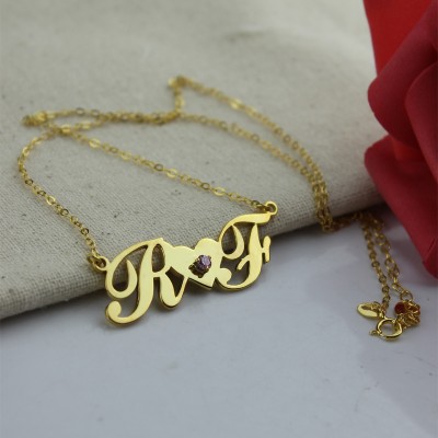 Gold Two Initials Necklace - The Handmade ™