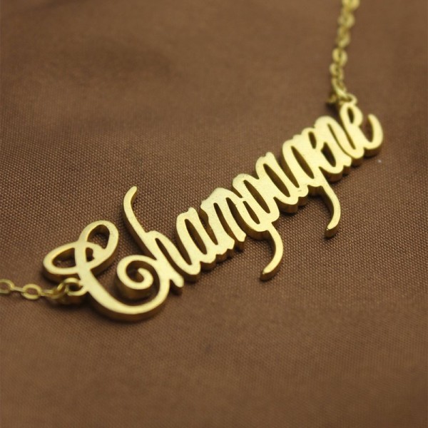 Gold Silver Champagne Font Name Necklace - The Handmade ™