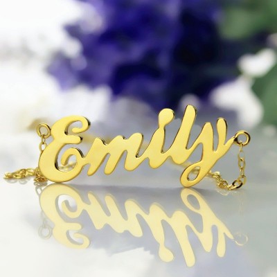 Cursive Nameplate Necklace Gold - The Handmade ™