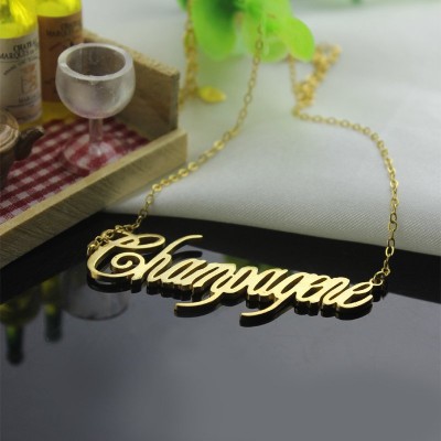 Gold Silver Champagne Font Name Necklace - The Handmade ™
