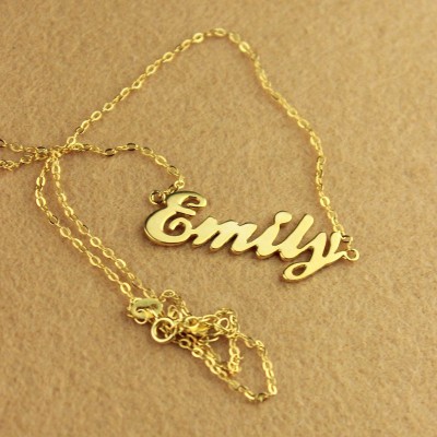 Cursive Nameplate Necklace Gold - The Handmade ™