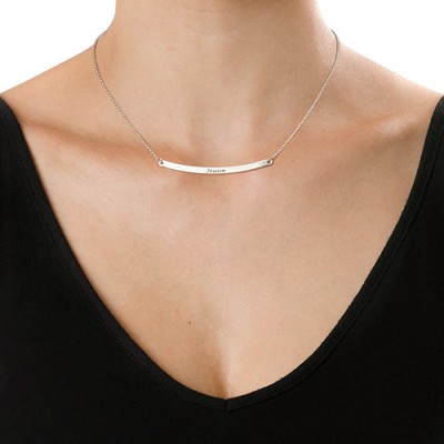 Horizontal Silver Bar Necklace - The Handmade ™