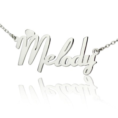 White Gold Fiolex Girls Fonts Heart Name Necklace - The Handmade ™