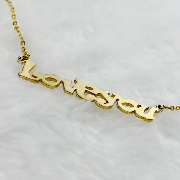 Cute Cartoon Ravie Font Gold Name Necklace - The Handmade ™
