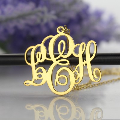 Perfect Fancy Monogram Necklace Gift Gold - The Handmade ™