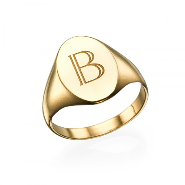 Initial Signet Ring - Gold - The Handmade ™