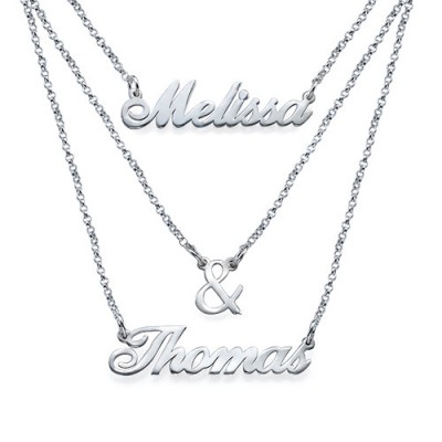 Layered Name Necklace in Silver - The Handmade ™