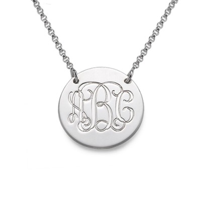 Monogram Disc Necklace in Silver - The Handmade ™