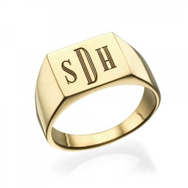 Monogrammed Signet Ring - Gold - The Handmade ™