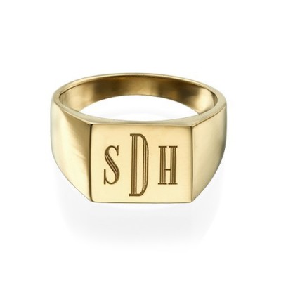 Monogrammed Signet Ring - Gold - The Handmade ™
