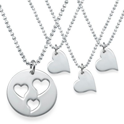 Mother and Daughter Cut Out Heart Necklace Set - The Handmade ™