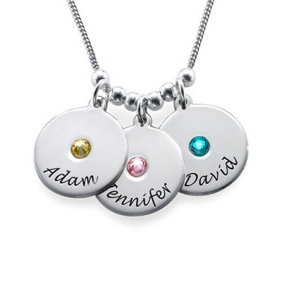 Mother's Disc and Birthstone Necklace - The Handmade ™