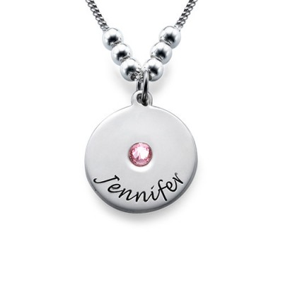 Mother's Disc and Birthstone Necklace - The Handmade ™