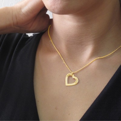Gold or Silver Engraved Necklace - Heart - The Handmade ™