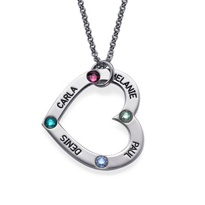 Mum's Birthstone Heart Necklace - The Handmade ™