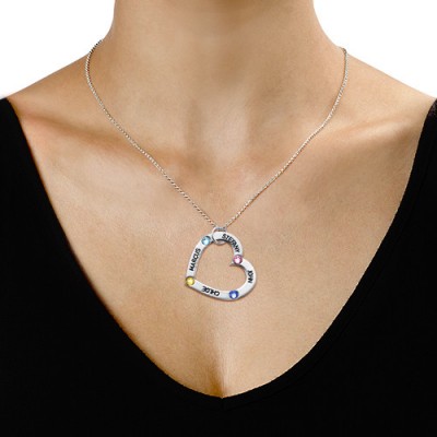 Mum's Birthstone Heart Necklace - The Handmade ™