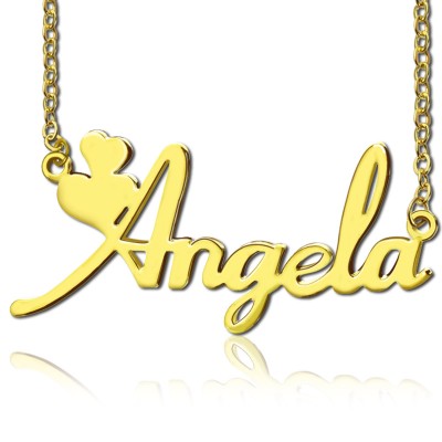 Gold Fiolex Girls Fonts Heart Name Necklace - The Handmade ™