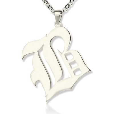 Custom Initial Letter Charm Old English Silver - The Handmade ™