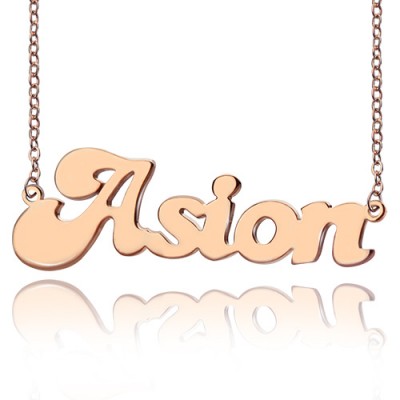 Rose Gold BANANA Font Style Name Necklace - The Handmade ™