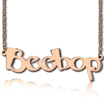 Rose Gold Beetle font Letter Name Necklace - The Handmade ™