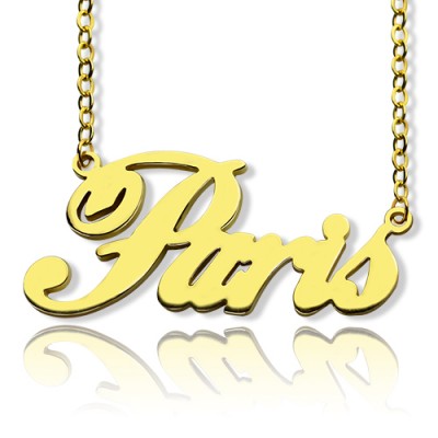 Paris Hilton Style Name Necklace Gold - The Handmade ™