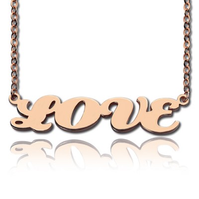 Rose Gold Capital Puff Font Name Necklace - The Handmade ™