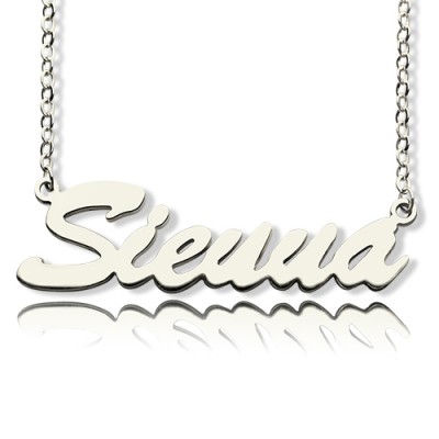 White Gold Sienna Style Name Necklace - The Handmade ™