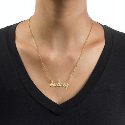 Gold Platied Cursive Name Necklace - The Handmade ™